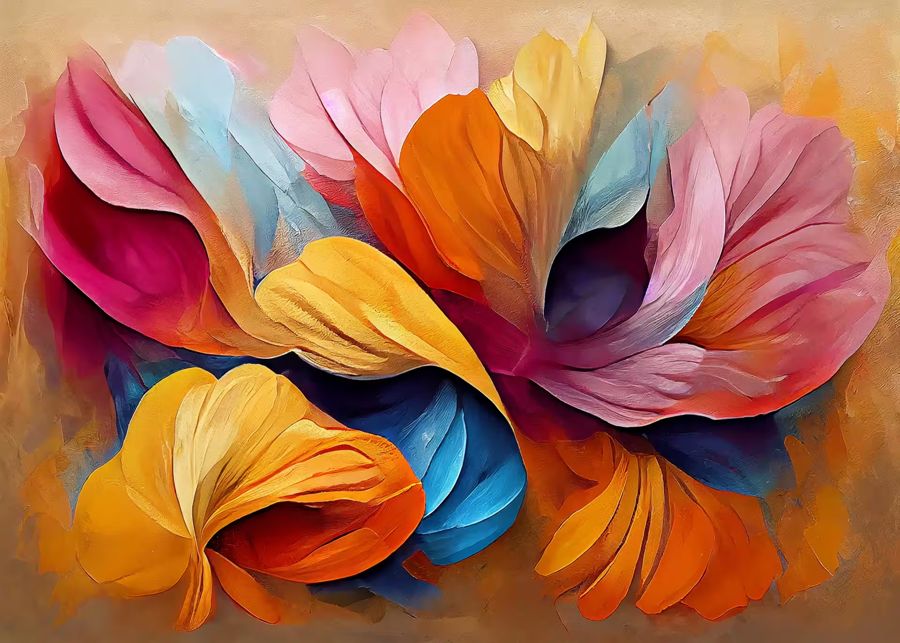 EcoArtLab Originals, Colorful Abstract Flower Petals