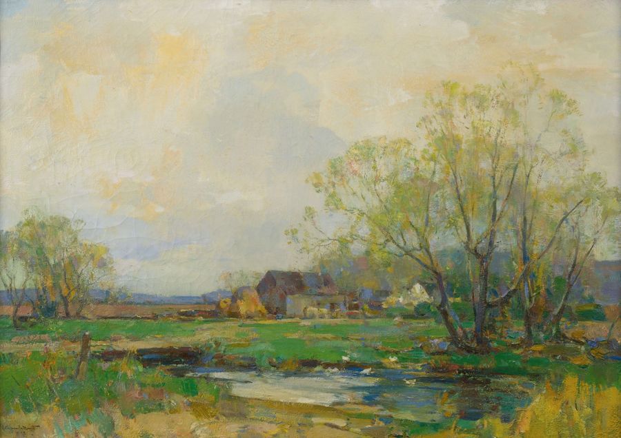 Country Field Spring Meadow Landscape