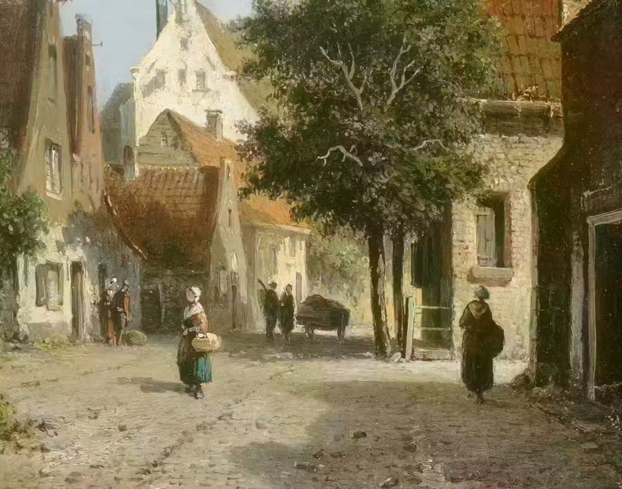 , Country Oil Rustic European Village