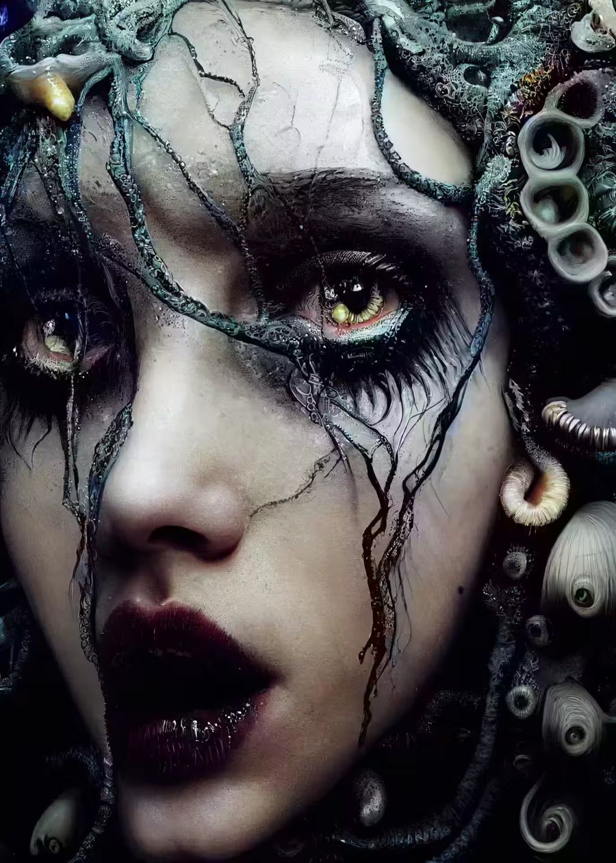 , Creepy Gothic Mermaid Dark Mermaid