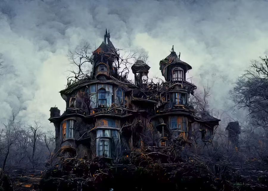 , Dark Scary Haunted Mansion Gothic