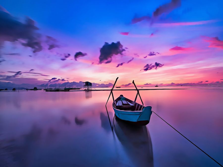 Dawn Boat Sea Nautical Decor
