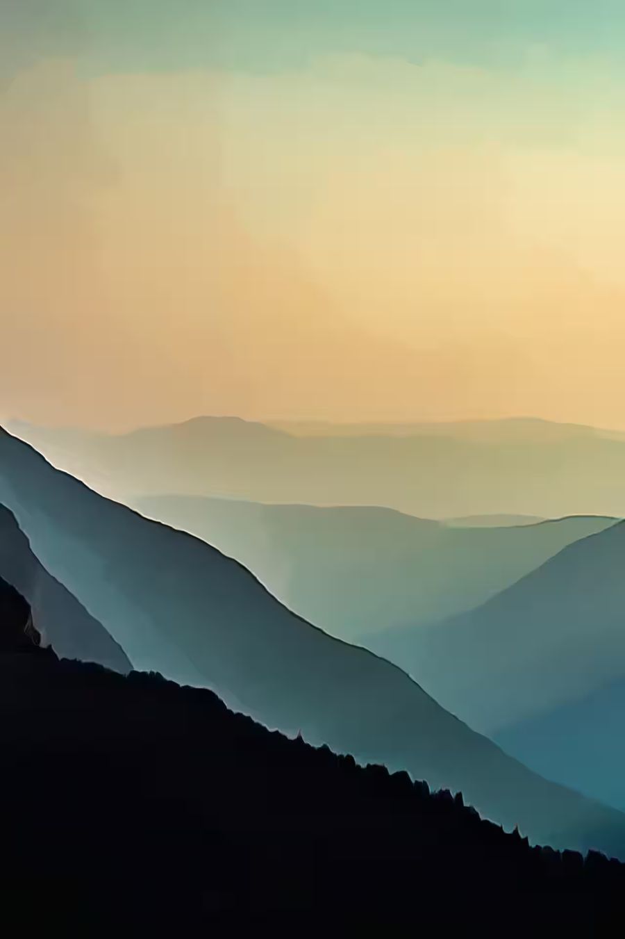 , Evening Mountains 2 Abstract 2