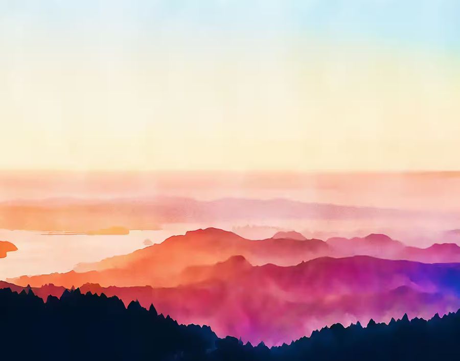 Evening Mountains Abstract