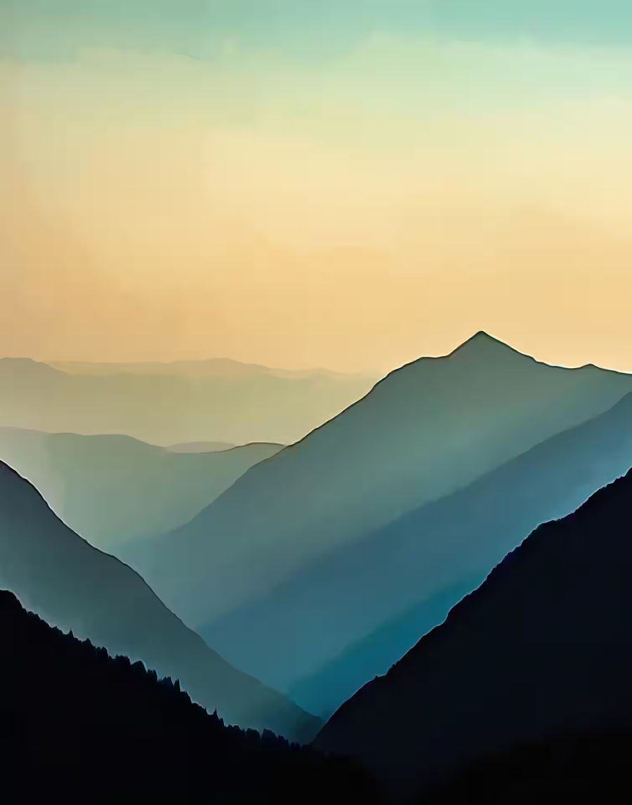 EcoArtLab Originals, Evening Mountains Abstract Sage Green