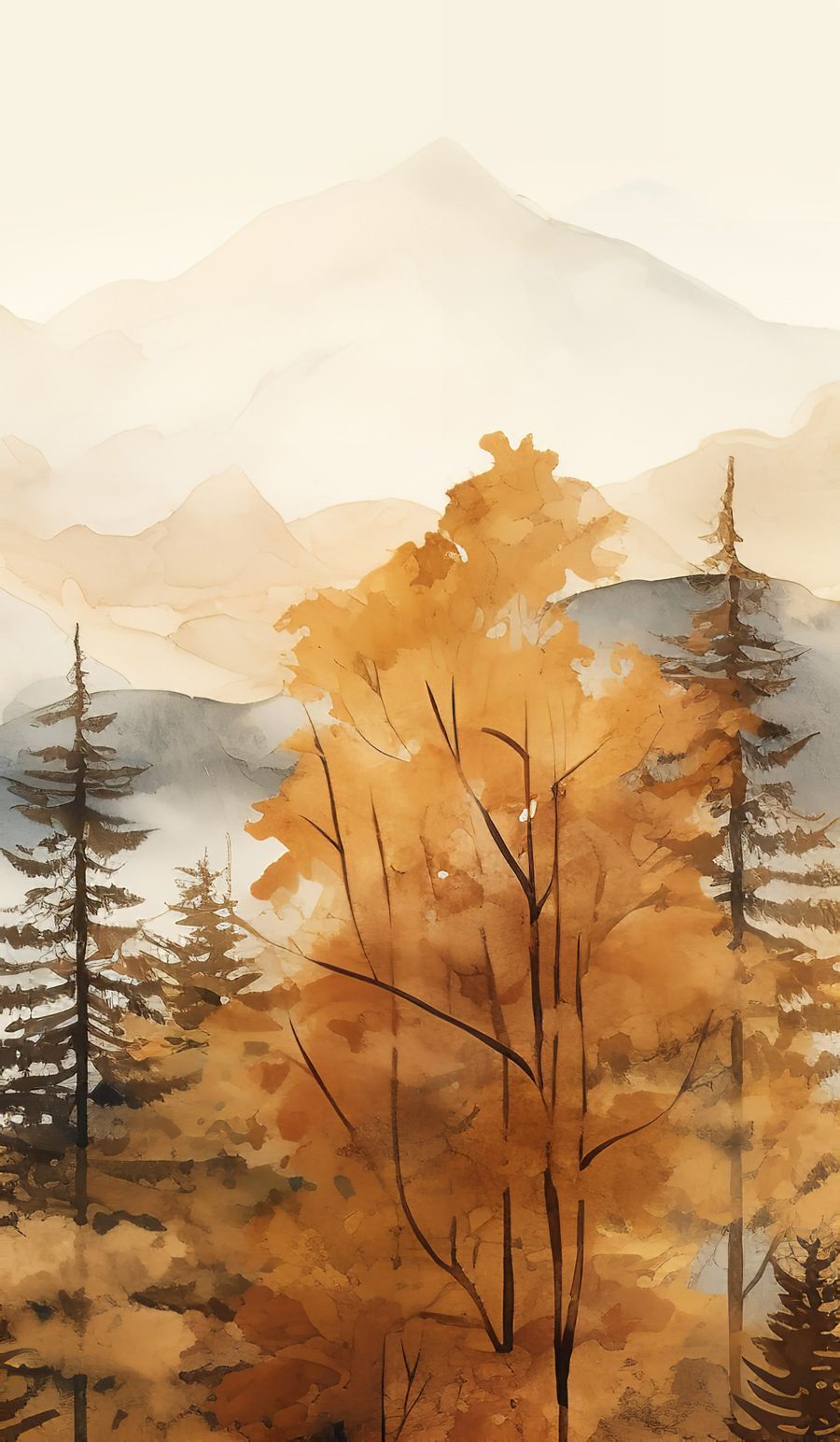 , Fall Mountain Forest 3 Piece