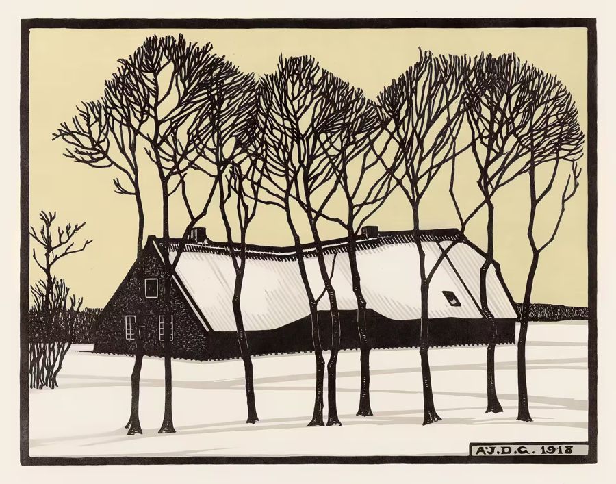 Farm Snow Nouveau Retro Julie