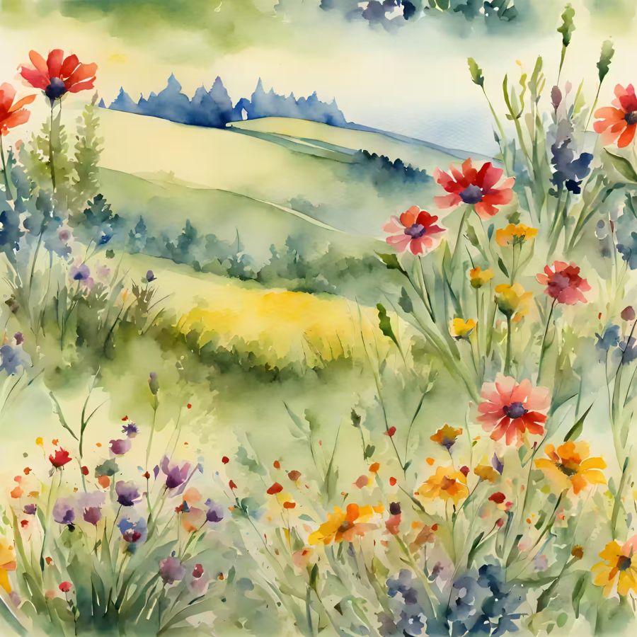 EcoArtLab Originals, Floral I Colorful Watercolor Home