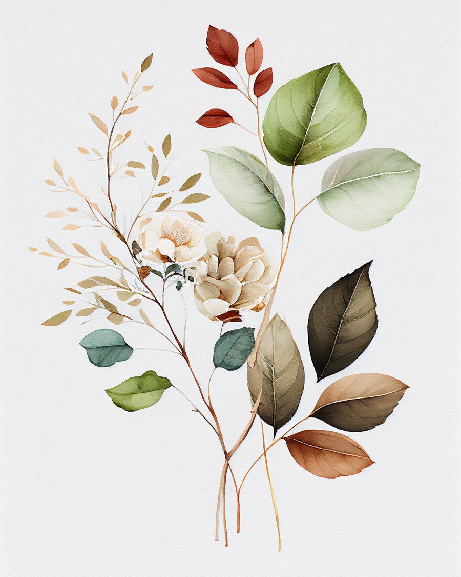 Floral Watercolor Botanical Wild