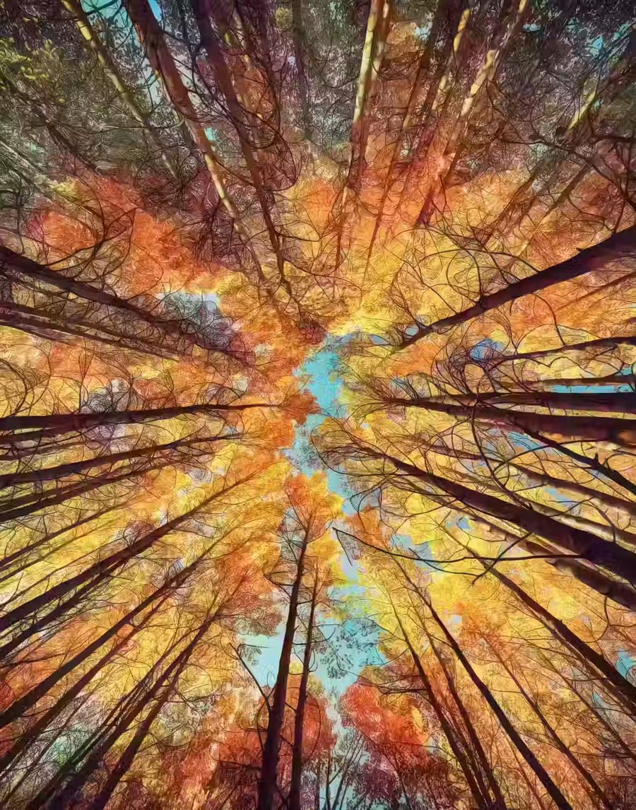 , Forest Canopy Fall Autumn Trees