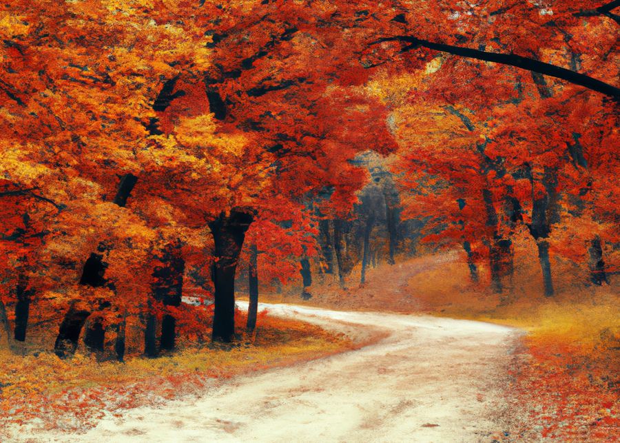, Forest Trail Fall Landscape Home