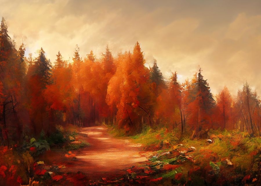 , Forest Trail Fall Landscape Nature