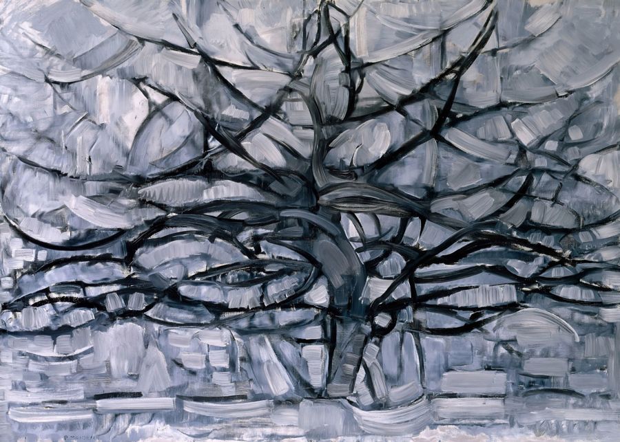 EcoArtLab Originals, Gray Tree Abstract Minimal Aesthetic