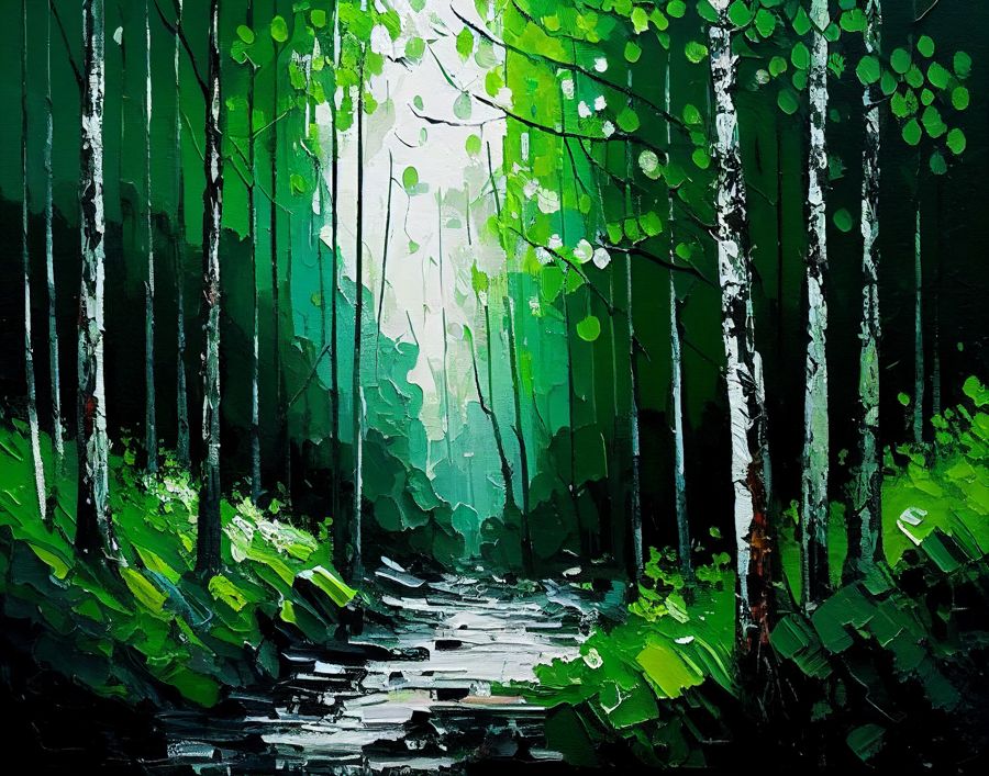Green Forest Trees Textured Forest