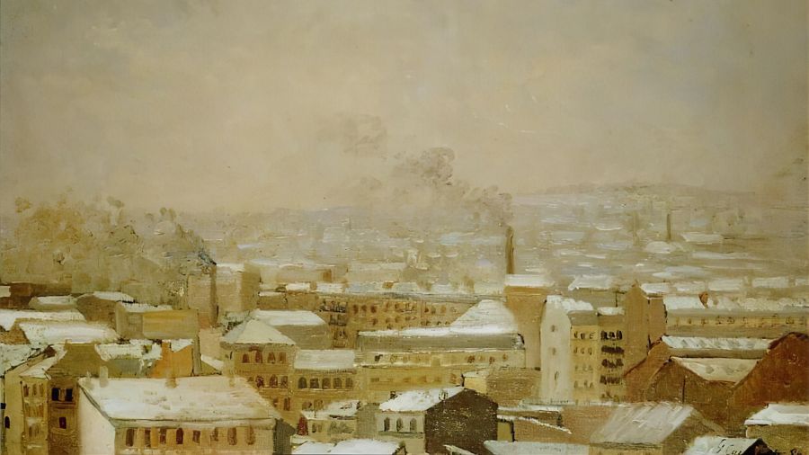 Rooftops in the Snow Paris