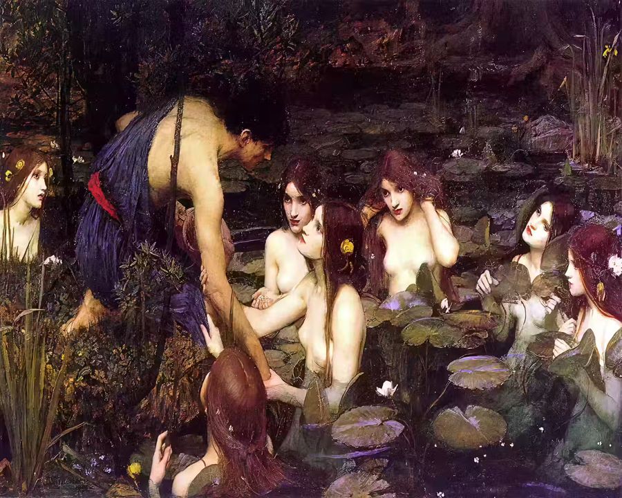 , Hylas Nymphs Antique Greek Mythology