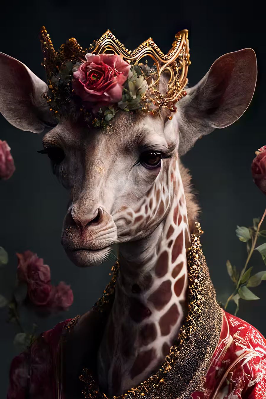 , King Queen Giraffes 2 Couple