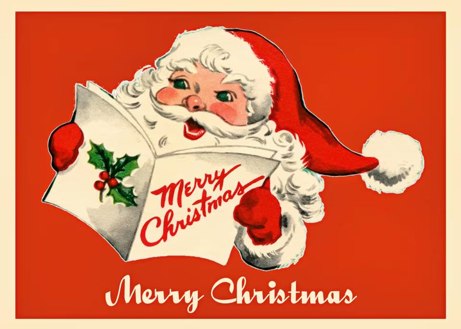 , Merry Christmas Card Santa Claus