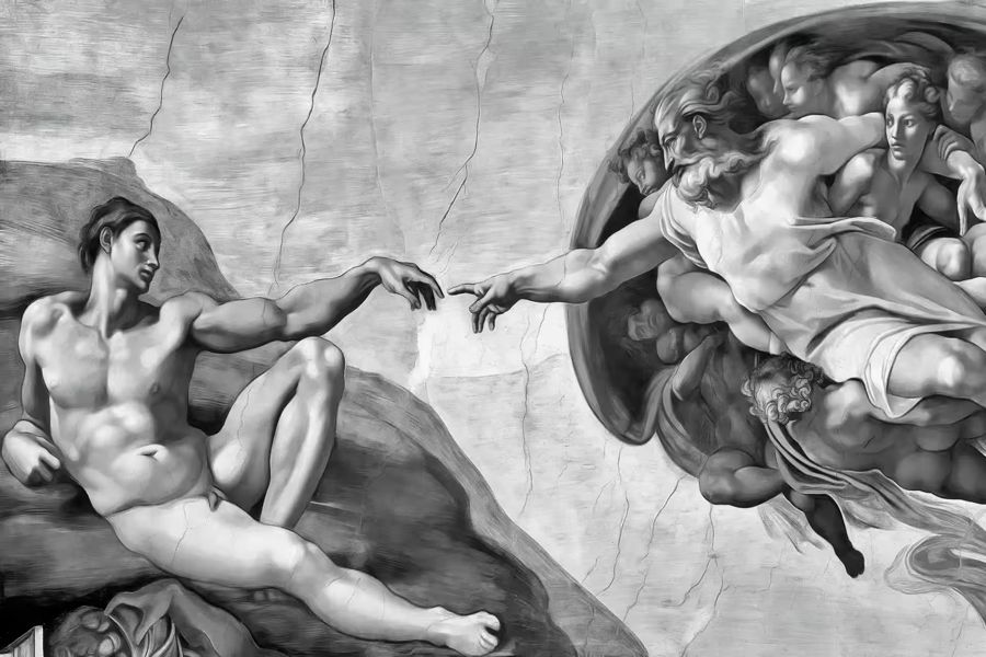 , Michelangelo Creation Adam Altered