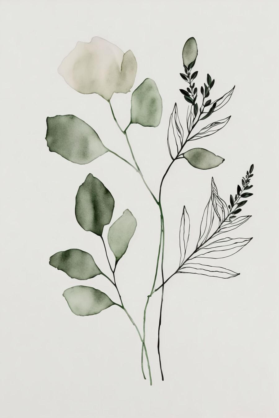 EcoArtLab Originals, Minimal Boho Floral Botanical 2
