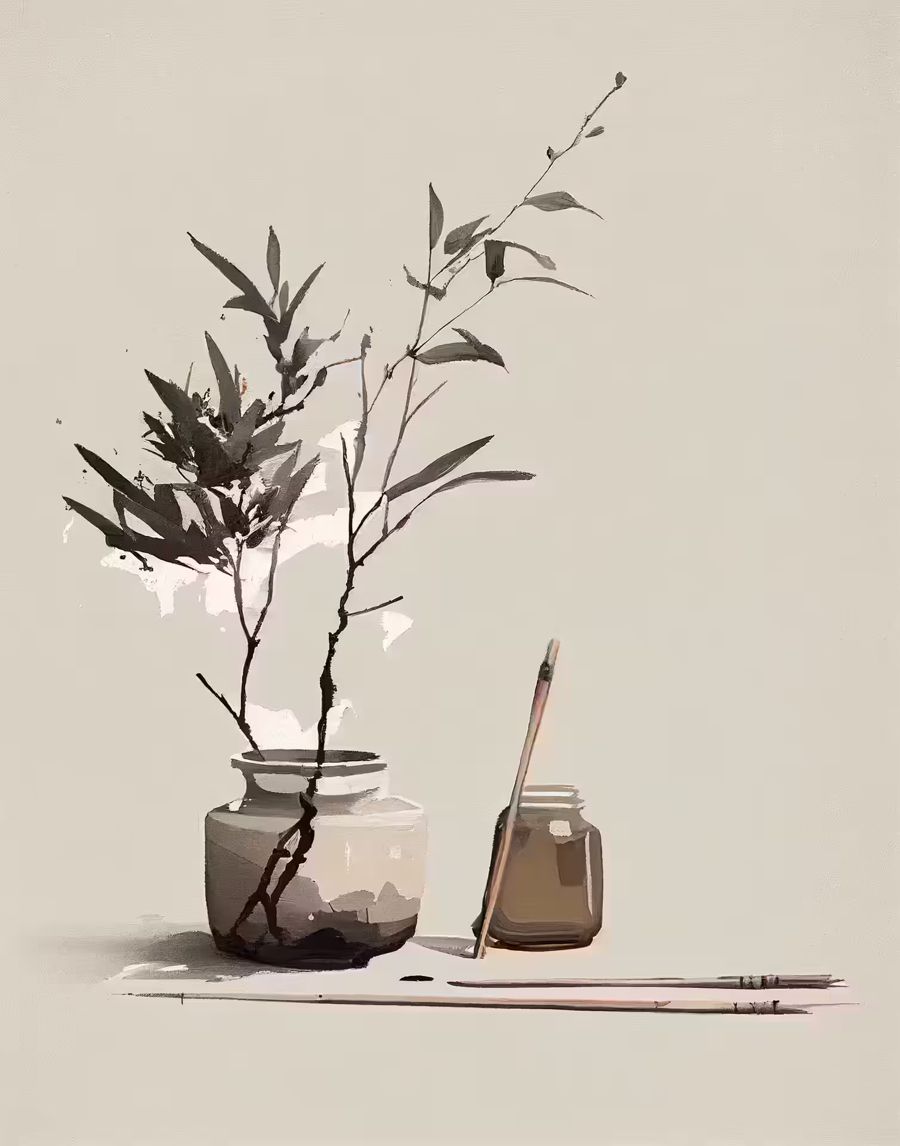 EcoArtLab Originals, Minimalist Zen Decor Brown Beige