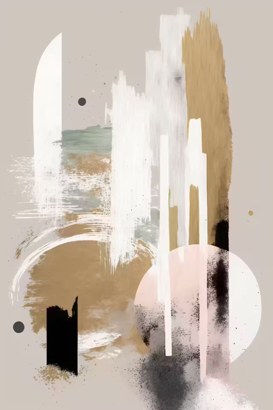 EcoArtLab Originals, Modern Neutral Abstract 2 Black