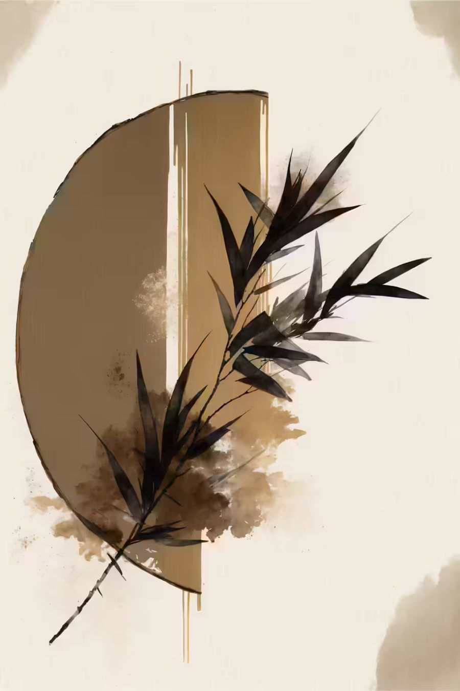 , Modern Neutral Abstract 2 Black