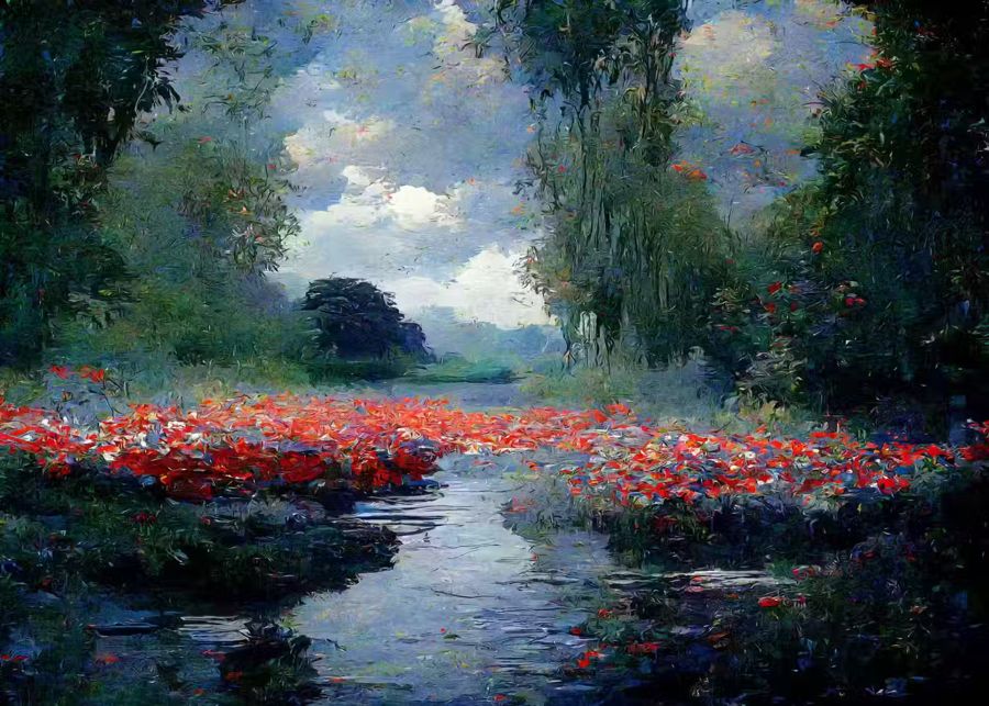 , Monet Botanical Landscape Inspired