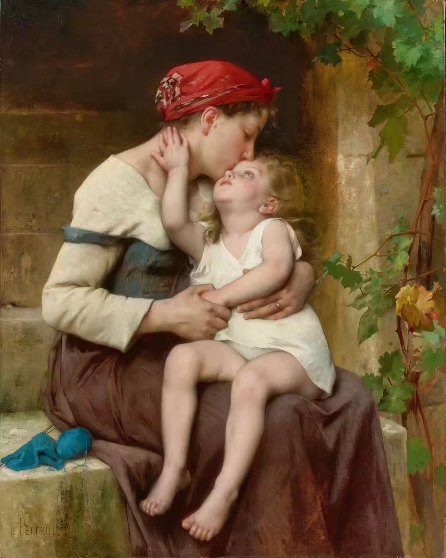 , Motherhood Mother Child Léon Perrault