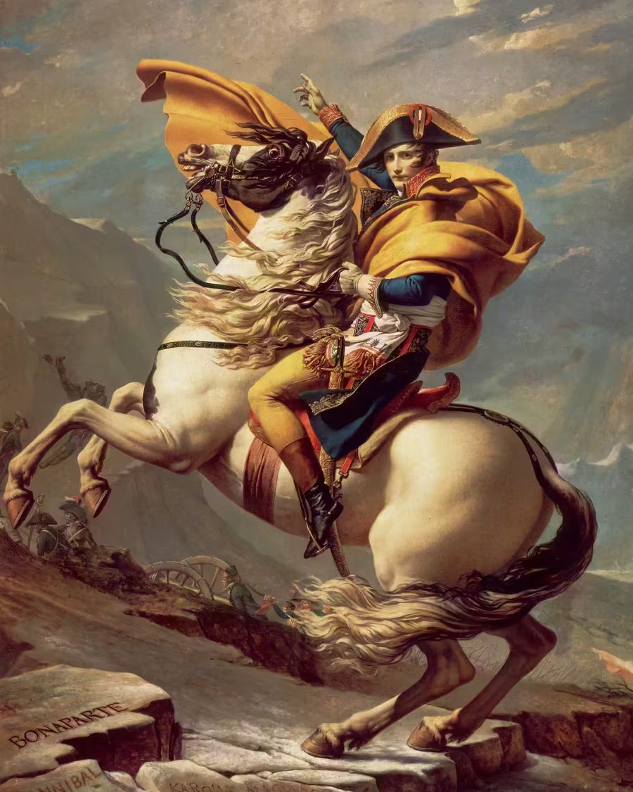 , Napoleon Bonaparte Crossing Alps Yellow