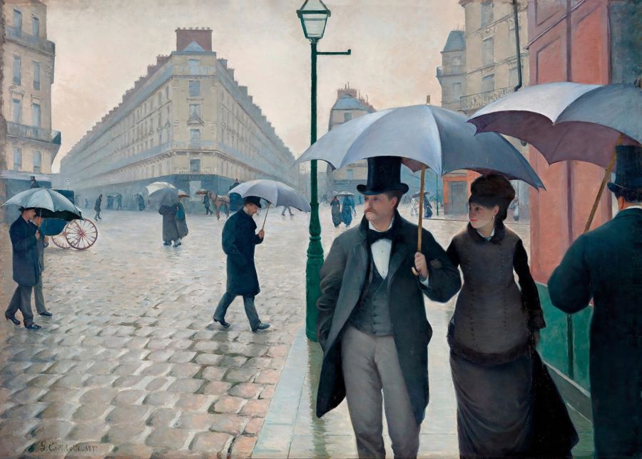 , Paris Street Rainy Day Antique