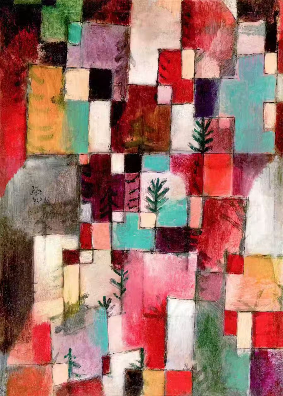 Paul Klee Abstract Red Green