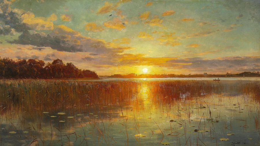 Sunset over a Danish Fiord