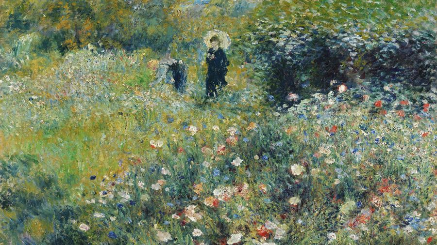 Woman with a Parasol in a Garden