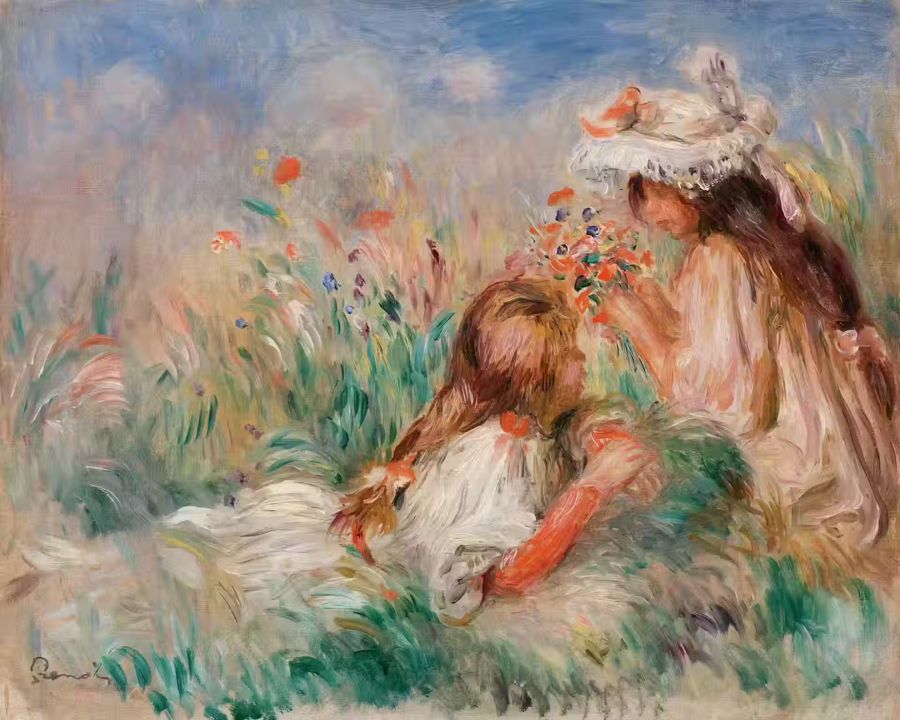 Renoir Girls Grass Auguste