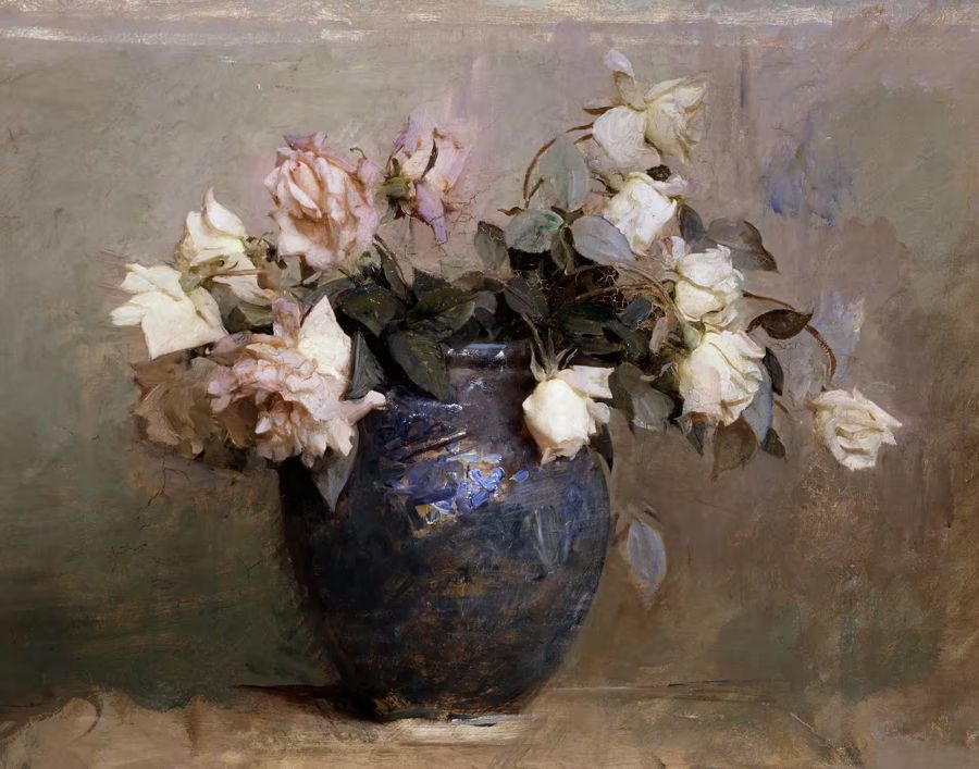 EcoArtLab Originals, Roses Flower Still Life Neutral