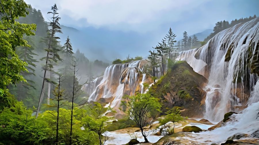 , Row of Waterfalls