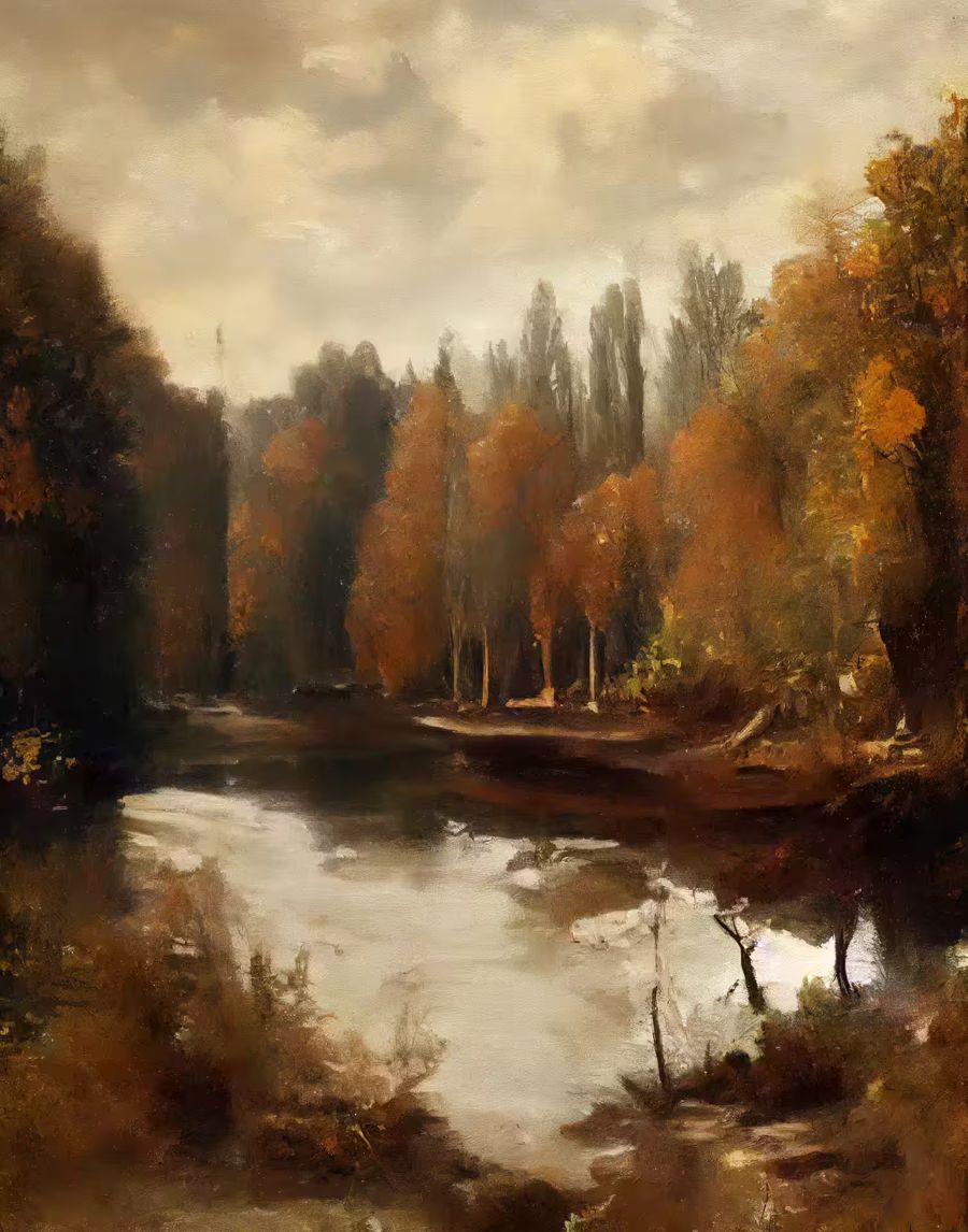 , Rustic Autumn Landscape Fall Muted