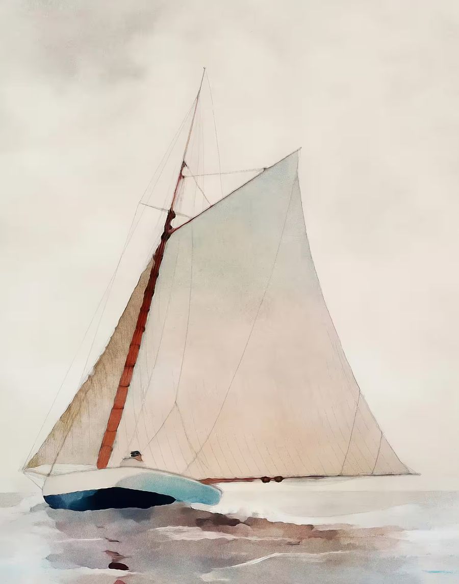 Sail Boat Sea Nautical Decor