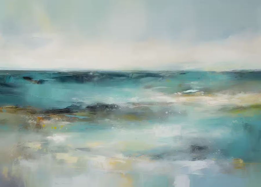 EcoArtLab Originals, Soft Coastal Landscape Minimalist