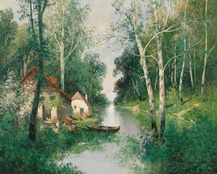 , Spring Landscape Antique Nature Spring