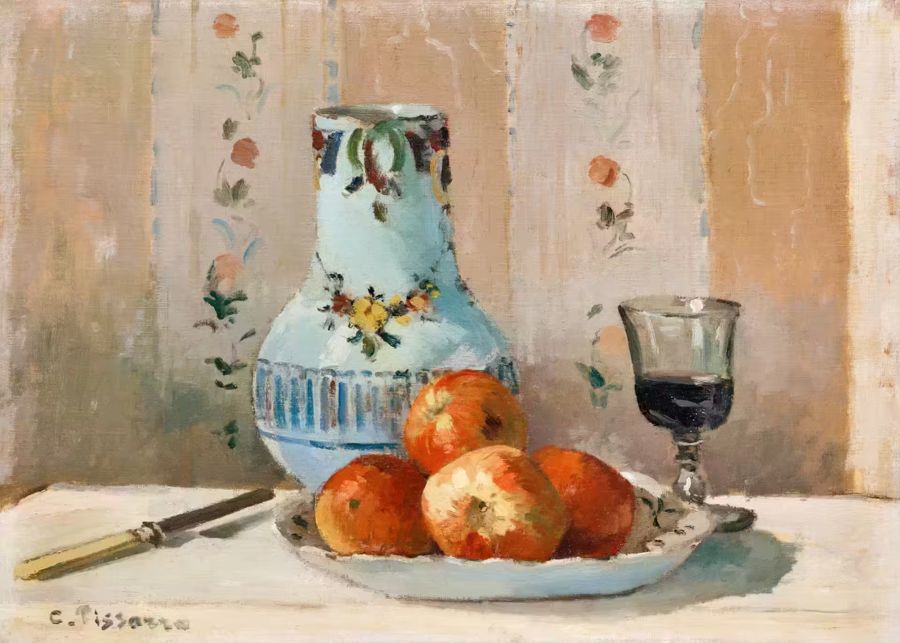 , Still Life Apples Pitcher Antique