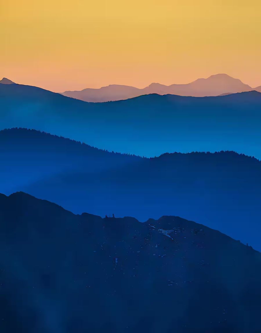 , Sunrise Mountains Vertical Abstract