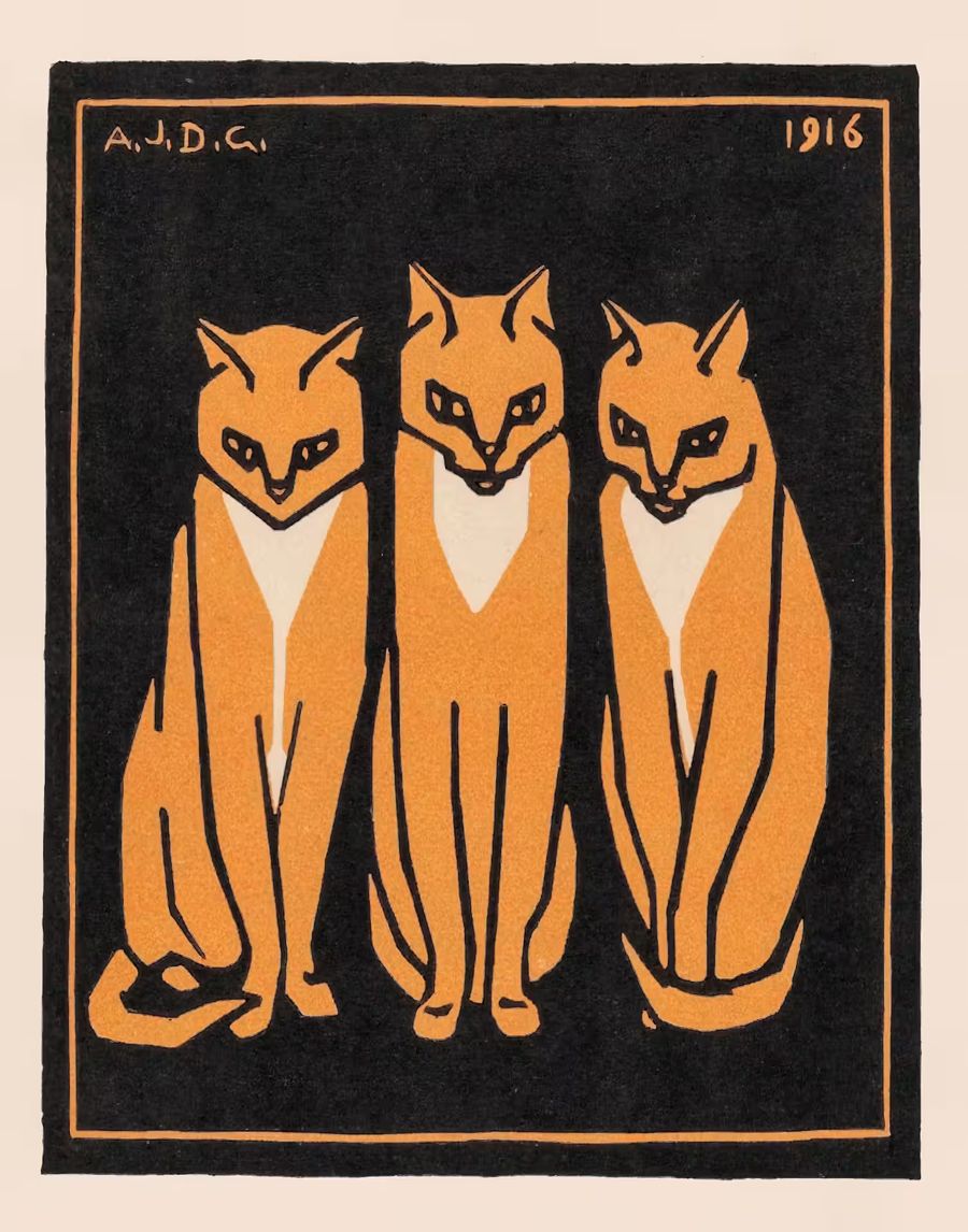 , Three Cats Nouveau Cat Julie