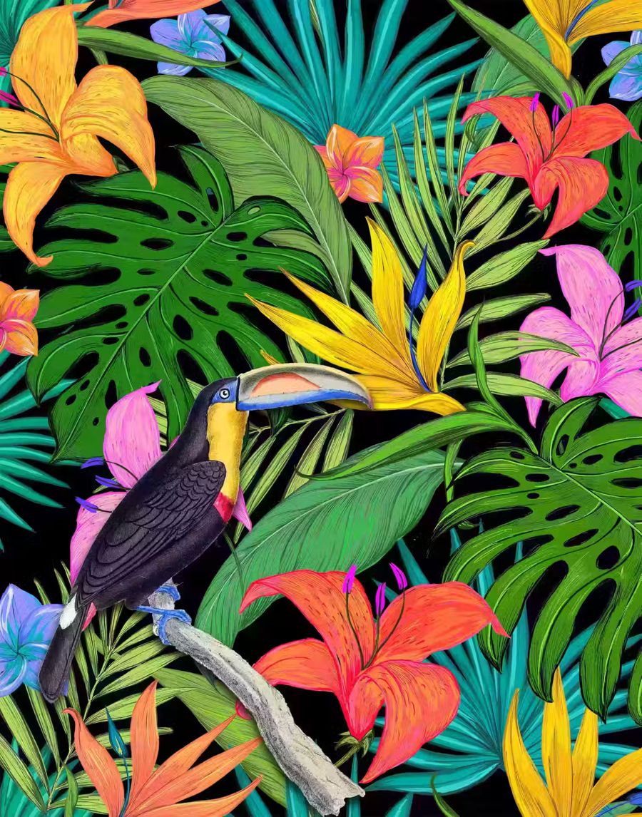 EcoArtLab Originals, Toucan Bright Colorful Decor Tropical