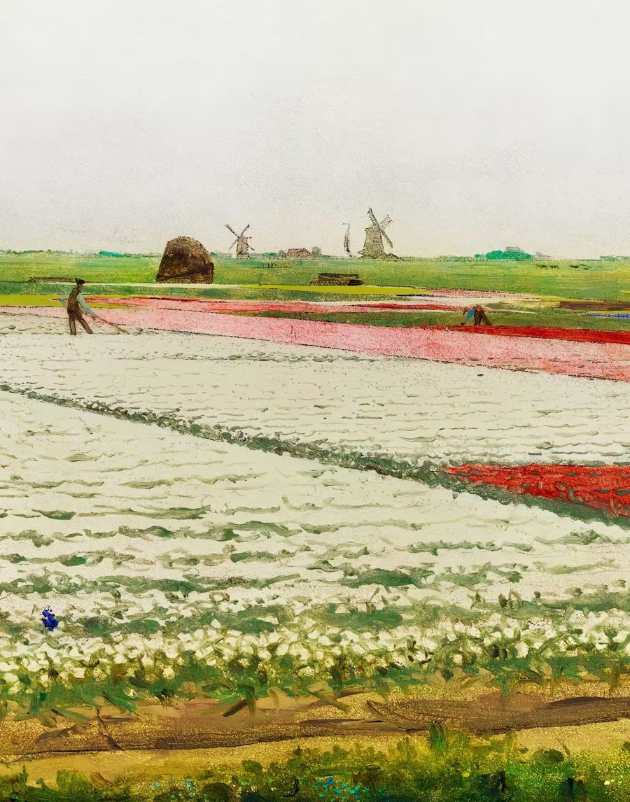 Tulips Flowers Field Oil Decor