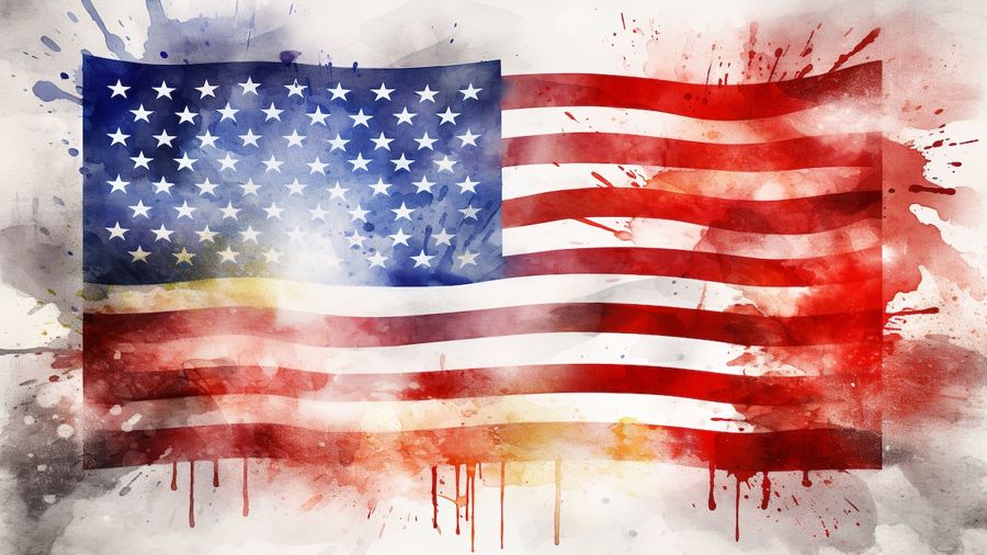 , USA Flag Color Splash