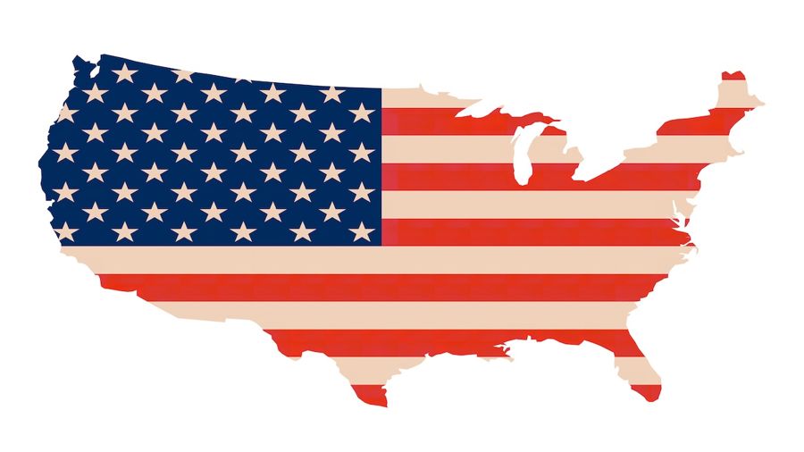 , USA Map Flag Illustration