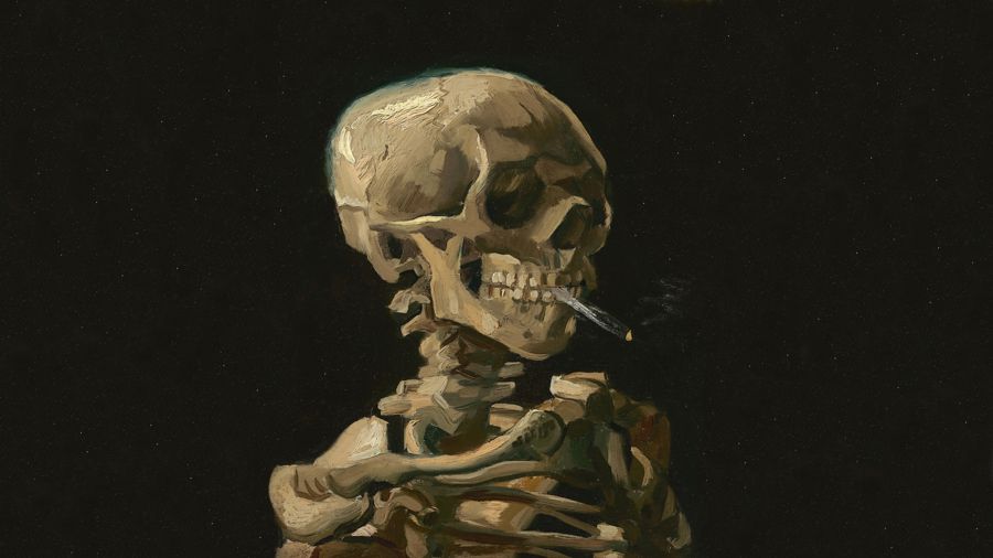 Head of a Skeleton with a Burning Cigarette