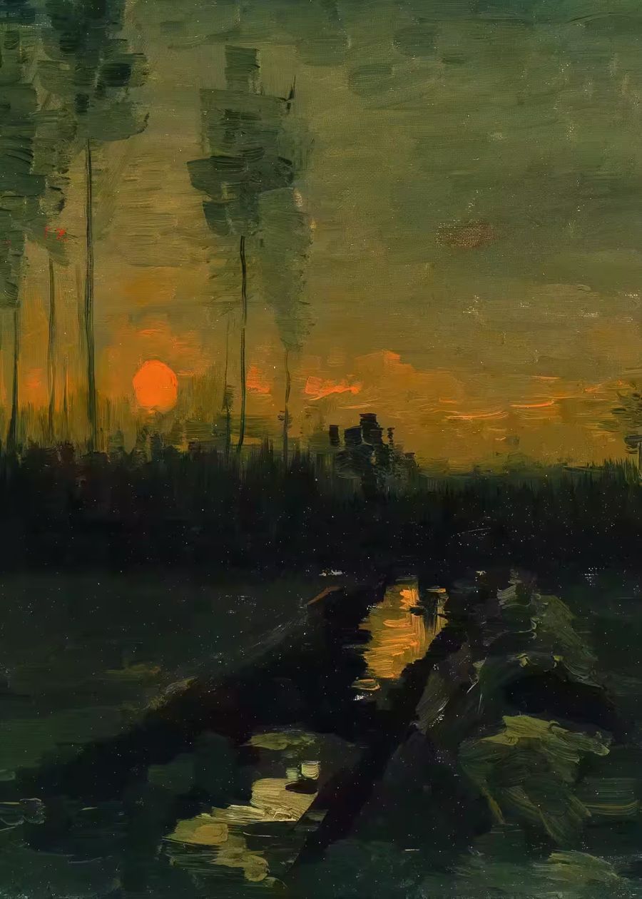 Vincent van Gogh Landscape Dusk